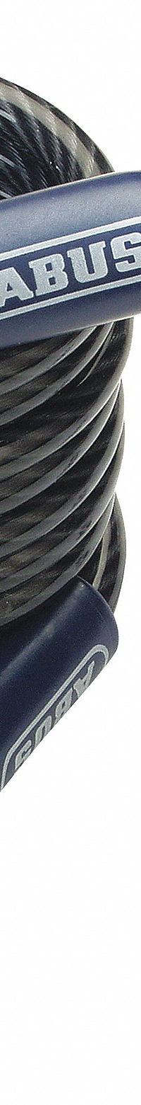 ABUS Security Cables: Coiled Cable, 6 ft Lg, 5/16 in Cable Dia, Black (MPN 1850/185 COILED CABLE). Key specifications — Includes Chain Cover: No; Coating Material: Vinyl; Environment: Indoor and Outdoor; Brand: ABUS.