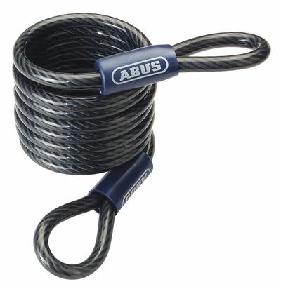ABUS Security Cables: Coiled Cable, 6 ft Lg, 5/16 in Cable Dia