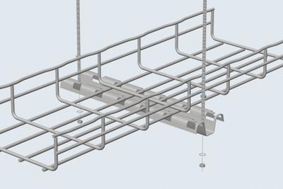 CABLOFIL Profile Support Bracket: 18 in Wd, Steel - Support Brackets for Wire Mesh Trays