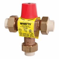 WATTS Thermostatic Mixing Valve: 1 in Inlet Connection Size, 1 in Outlet Connection Size (MPN 0006274). Key specifications — Brand: WATTS.