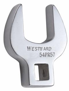 WESTWARD Crowfoot Socket Wrench: Alloy Steel, Chrome, 3/8 in Drive Size, 21 mm Head Size, Rounded (MPN 54PR57). Key specifications — attr309661: Alloy Steel; attr309662: Chrome; attr324934: WESTWARD.