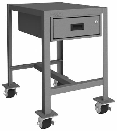 DURHAM MFG Work Table: Fixed Ht, Steel, 24 in x 18 in - Steel-Top Mobile Worktables
