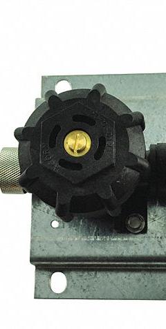 ACORN Metering Valve Assembly: Brass/Metal/Plastic, 5 in Overall Wd, 8 1/4 in Overall Ht (MPN 2590-011-001). Key specifications — Color: Silver; Includes: 1/2 in NPS Inlet Hose; Product Type: Metering Valve Assembly; Brand: ACORN; Material: Brass.