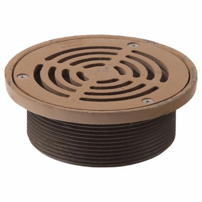 SMITH LIGHT COMMERCIAL Strainer: A, Round, 5 3/4 in Overall Dia, 2 in Overall Ht, Cast Iron - Light-Duty Floor Drain Grates (Class A)