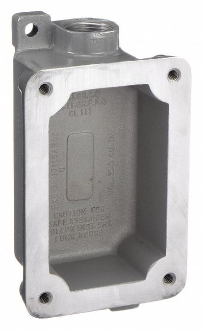 HUBBELL KILLARK Device Box: 1 Gangs, Aluminum, 3/4 in Hub Size, Feed Through - 1-Gang Hazardous Location Electrical Boxes