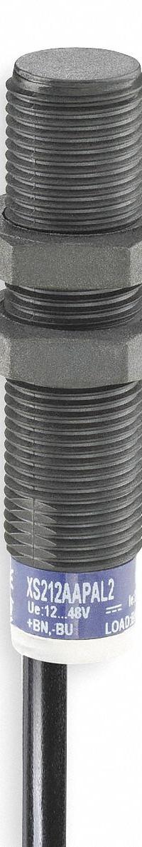 TELEMECANIQUE SENSORS Inductive Cylindrical Proximity Sensor: Built-in Connector, Unshielded, PNP (MPN XS212AAPAM12). Key specifications — Brand: TELEMECANIQUE SENSORS; AC Supply Voltage Rating: Not Rated; DC Supply Voltage Rating: 12-48V DC.