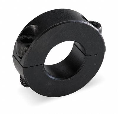 Dayton Shaft Collar: 2-Piece, Inch, Round, 2 7/16 in Bore Dia, 3 1/2 in Collar Outside Dia - Steel Shaft Collars