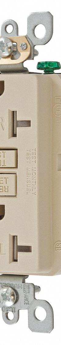 HUBBELL Receptacle: Duplex, 5-20, Ivory, 125V AC, 20 A, 2 Pole / 3 Wire (MPN AFR20TRI)