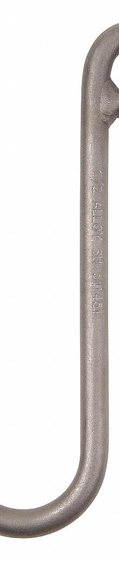 PEERLESS J-Hook: 250 lb Working Load Limit, 80 Hook Grade, Alloy Steel, 5/16 in Material Thick (MPN JAA031). Key specifications — Color: Silver; Brand: PEERLESS; Visual Indicator Markings: None.