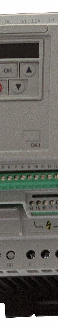 EATON Variable Frequency Drive: In Phase Three, Out Phase Three, 3 hp, 9.5 A Output Current - Max (MPN DA1-345D8FB-A20C). Key specifications — Style: Advanced MicroDrive; Color: White; Output Phase: Three.