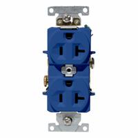 LEVITON Duplex Receptacle/Oultet, 20 Amp: Duplex, 5-20, Blue, 125V AC, 20 A, 2 Pole / 3 Wire (MPN C5362-BU)