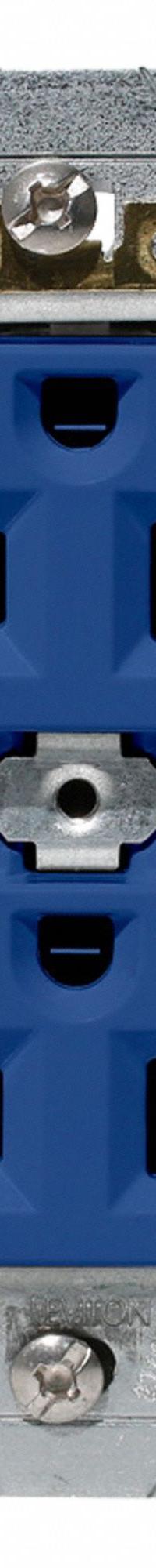 LEVITON Duplex Receptacle/Oultet, 20 Amp: Duplex, 5-20, Blue, 125V AC, 20 A, 2 Pole / 3 Wire (MPN C5362-BU)