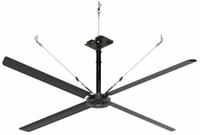 HUNTER INDUSTRIAL Ceiling Fan: 68,544 cfm Airflow, 12 ft Blade Dia, Variable Speeds, 240V AC, Silver (MPN E12-21I-IP-SM). Key specifications — Voltage: 240V AC; Light Kit: No; Series: ECO; Number of Speeds: Variable; Phase: Single; Current: 6.5 A; Brand: HUNTER INDUSTRIAL.