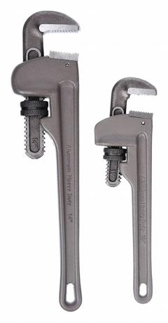 WESTWARD Pipe Wrench: Aluminum, 2 in_1 1/2 in Jaw Capacity, Serrated, 10 in_14 in Overall Lg, I-Beam (MPN 4YR92). Key specifications — attr309808: I-Beam; attr309815: Aluminum; attr324941: WESTWARD.