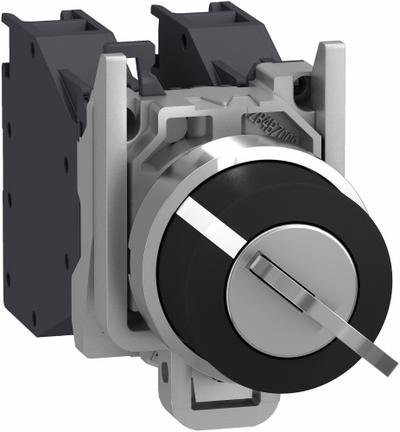 SCHNEIDER Keyed Selector Switch: 2 Position, 22 mm Panel Mounting Size - Panel-Mounted Key Switches without Contacts