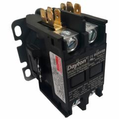DAYTON Definite Purpose Magnetic Contactor: 2 Poles, 208-240V AC, 40 A, Non-Reversing (MPN 6GNV0). Key specifications — Brand: DAYTON; Coil Voltage: 208/240V AC; Contactor Style: HVACR Definite Purpose Contactor; Mounting Style: Through Panel; Terminal Connection Type: Box Lugs; Maximum Voltage Rating: 600V AC; Phase: Single; Main Pole Contact Form: 2NO.