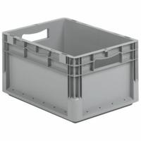 SSI SCHAEFER Straight Wall Tote: 11.5 gal, 24 in x 16 in x 9 in, Stacking Capable, 14 in Inside Wd (MPN ELB6220.GY1). Key specifications — Material: Plastic; Stackable: Stacking Capable; Brand: SSI SCHAEFER.