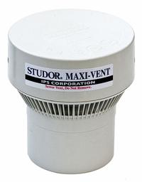 STUDOR Air Admittance Valve: Air Admittance Valve, 4 7/8 in Overall Dia, 5 1/4 in Overall Ht, White (MPN 20302). Key specifications — Color: White; Connection Type: Slip; Material: Plastic; Brand: STUDOR.
