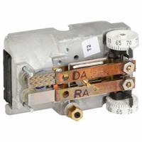JOHNSON CONTROLS Pneumatic Thermostat: 55° to 85°F, 2 Pipes, High Volume Pipes/Air Flow Output (MPN T-4756-205). Key specifications — Pneumatic Thermostat Type: Heating And Cooling; Temperature Control Range: 55° to 85°F; Number of Pipes/Air Flow Output: 2 Pipes, High Volume; Thermostat Action: Direct - 20 psig, Reverse - 15 psig; Mounting Direction/Includes Cover: Horizontal, No; Brand: JOHNSON CONTROLS.