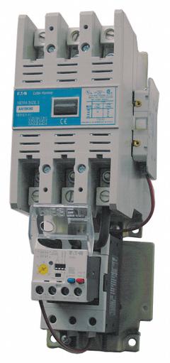 EATON NEMA Magnetic Motor Starter: Non-Reversing, 3 Poles, NEMA Size 4, 135 A, 24V AC Coil (MPN AN19NN0T5E140). Key specifications — Brand: EATON; Auxiliary Contact Form: 1NO; Coil Voltage: 24V AC; Phase: Three; Operator: None; Operator Controls: None; Auxiliary Contacts Included: 1NO; Signaling Features: Pilot Light.