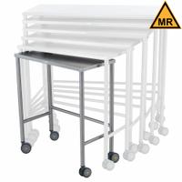 Nested Table: 14 in Overall Wd, 32 in Overall Ht, 28 in Overall Lg, Stainless Steel, Silver, Swivel (MPN 7827MR). Key specifications — Brand: BLICKMAN; Caster Type: Swivel; Countertop Material: Stainless Steel.