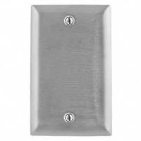 HUBBELL Wall Plate: Blank, 1 Gang, Silver, Std Size (MPN SS13). Key specifications — Brand: HUBBELL; Material: Stainless Steel.