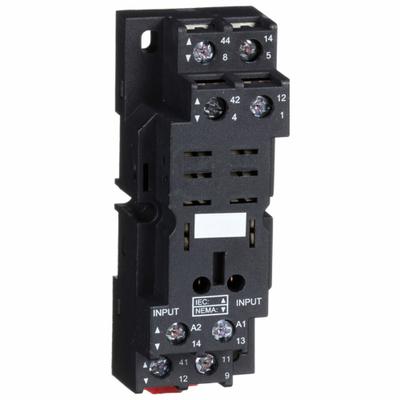 SCHNEIDER Relay Socket: 16 A Rating, DIN-Rail & Surface Socket Mounting, 8 Pins - DIN-Rail Mounted Sockets
