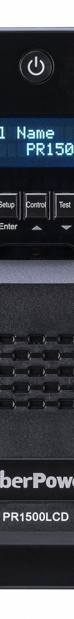 CYBER POWER UPS System: Single Phase, 1,500 VA Power Rating, 78 V AC_149 V AC Input, 120 V AC Output (MPN PR1500LCD). Key specifications — Phase: Single; UPS Type: Line Interactive; Brand: CYBER POWER.