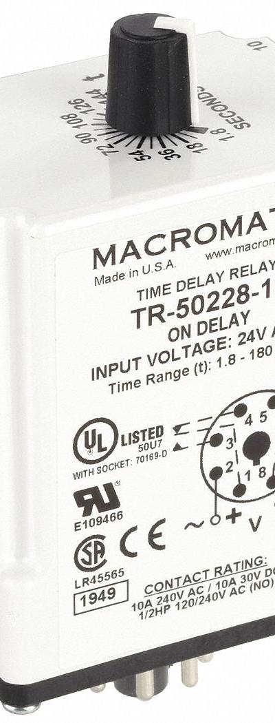 MACROMATIC Single Function Time Delay Relay: Socket Mounted - Socket-Mounted Relays