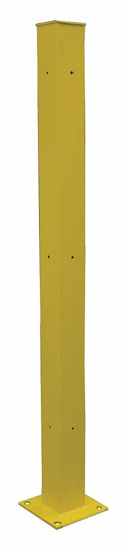 APPROVED VENDOR End Post: End, 72 in Overall Ht, Steel, Powder Coated, 5 in Post Dp - Bolt-On Guardrail Posts