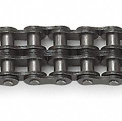 TSUBAKI Roller Chain: Double Strand, 40, 1/2 in Pitch, Steel, 10 ft Overall Lg, Riveted Pin, Steel (MPN 40-2RIV). Key specifications — Brand: TSUBAKI.