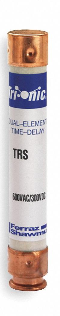 MERSEN Fuse: Class RK5, TRS-R Series, Time-Delay, 2.8 A, 600 V AC, 600 V DC, Non-Indicating (MPN TRS2-8/10R). Key specifications — Series: TRS-R.