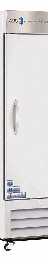 Controlled Room Temperature Cabinet: 115 V, 20°C to 25°C, 26 7/8 in Overall Wd, 34 3/4 in Overall Dp (MPN CRT-ABT-HC-S23S). Key specifications — Brand: AMERICAN BIOTECH SUPPLY; Voltage: 115 V; Includes: (4) Adjustable Shelves; Door Hinge: Right Hinge.