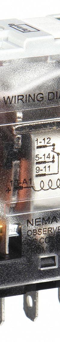 DAYTON General Purpose Relay: Socket Mounted, 15 A Current Rating, 240V AC, SPDT, 5 Pins/Terminals (MPN 1EHE4). Key specifications — Brand: DAYTON; Base Type: Square; Mounting Style: Plug-In; Manufacturer Part Number: 1EHE4; Series: L Series.