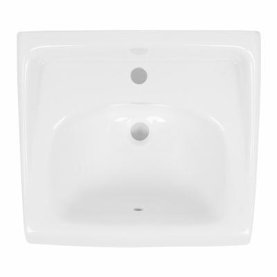 SLOAN Bathroom Sink: SS-3103, White, Ceramic, 20 3/4 in Overall Lg, 18 1/4 in Overall Wd - One-Station Wall-Mounted Bathroom Sinks without Faucets