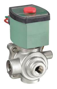 REDHAT Solenoid Valve: 4-Way, 1/4 in Pipe Size, 120V AC, Watertight/Without Junction Box, PTFE Seal (MPN 8342G701). Key specifications — Pipe Size: 1/4 in; Voltage: 120V AC; Brand: REDHAT; Coil Enclosure: Without Junction Box.