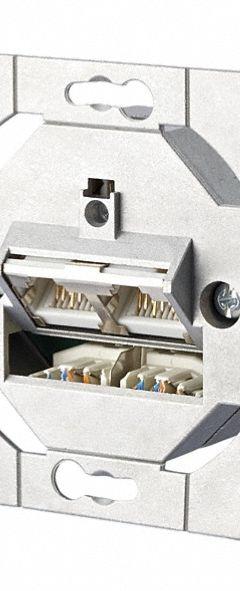 METZ CONNECT Wall Outlet: UP0, GD-Zn (Zinc Die-Cast), LSA Terminal Block x RJ45, 45° Mounting Angle (MPN 1307381200-I). Key specifications — Housing Material: GD-Zn (Zinc Die-Cast); Includes Connector: Equipped; Mounting Type: UP0; Product Type: Wall Outlet; Connector Color: Metallike; Connection Type: LSA Terminal Block x RJ45.