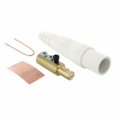 LEVITON Single Pole Inline: Male, White, 600V AC/600V DC, 400 A, Double Set Screw Termination - Plugs with Set Screw Terminations