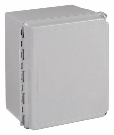 HOFFMAN Enclosure: Fiberglass, 18 in x 16 in x 10 in, NEMA 12/13/4/4X, Solid Cover - Nonmetallic Enclosures
