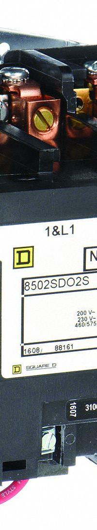 SQUARE D NEMA Magnetic Contactor: Non-Reversing, 3 Poles, NEMA Size 2, 45 A, 120V AC (MPN 8502SDO2V02S). Key specifications — Brand: SQUARE D.