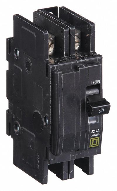 SQUARE D Miniature Circuit Breaker: 30 A, 120/240V AC, Single Phase, 22kA at 120/240V AC - QOU Series, Unit-Mount Square D Miniature Circuit Breakers