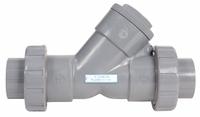 HAYWARD True Union Y Check Valve: Piston, Y-Style Valve Body, 3/4 in Pipe Size, FNPT x FNPT, PVC (MPN YC10075TU). Key specifications — Brand: HAYWARD.