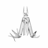 LEATHERMAN Multi Tool Plier: Multi-Tool Plier, 15 Tools, 15 Functions, 4 in Closed Lg, Silver, Curl (MPN 832930). Key specifications — attr15951: LEATHERMAN; attr15966: Tool Only; attr10312: Silver; attr15960: Diamond-Coated File; attr15963: Stainless Steel; attr15971: Multi-Tool Plier; attr15972: Regular Pliers; attr15977: Fold Open.