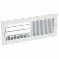 Sidewall/Ceiling Register: Ceiling/Wall, 5 1/4 in H, 13 1/4 in W, Louvered, Powder Coated, White (MPN 4JRN7). Key specifications — Adjustable Blades: No; Brand: APPROVED VENDOR; Airflow Directions: Two-Way; Grille Color: White.