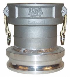 Cam and Groove Coupling: 150 psi Max. Working Pressure @ 70 F, 5 23/32 in Overall Lg, Nitrile (MPN 2025-DA-AL). Key specifications — Fitting Type: Female Coupler x Male Adapter; Gasket Material: Nitrile; Brand: DIXON VALVE & COUPLING.