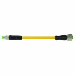 MURRELEKTRONIK Cordset: M8 Male Straight X M12 Female Right Angle, PUR, Yellow, 3 m Cable Lg (MPN 7000-88261-0300300). Key specifications — Cable Jacket Color: Yellow; IP Rating: IP68; Wire Size: 24 AWG; Brand: MURRELEKTRONIK.