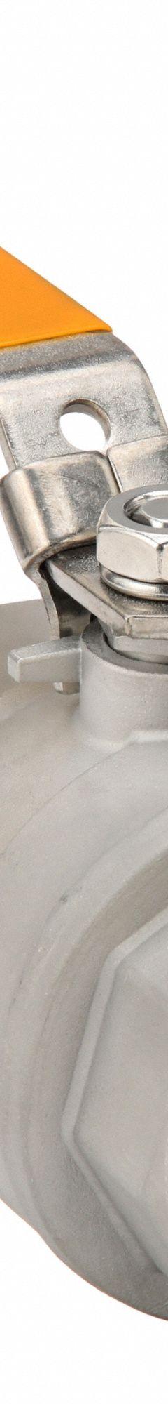 SHARPE Manual Two-Way Ball Valve: 2 in, 316 Stainless Steel, Straight Valve Body, FNPT x FNPT, RPTFE (MPN 4353010220). Key specifications — Brand: SHARPE; Handle: Locking Lever.