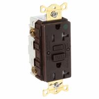 HUBBELL GFCI Receptacle: Hospital Grade, Duplex, 5-20R, Brown, GFCI, 125V AC, 20 A, 2 Pole / 3 Wire (MPN GFRTW83)