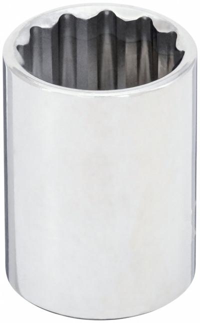 WESTWARD Socket: Metric, 1/2 in Drive Size, 21 mm Socket Size, 12-Point, Std, Chrome - 1/2" Drive Hand Sockets