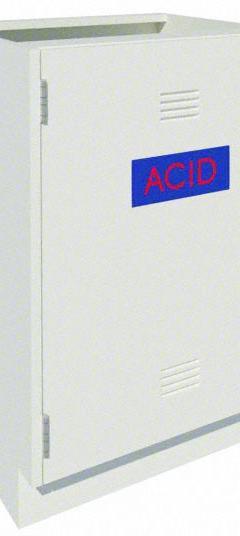 Acid Storage Base Cabinet: 35 1/8 in Overall Ht, 22 in Overall Dp, 24 in Overall Wd, Steel, 1 Doors (MPN GRJTP185-24GG-2). Key specifications — Product Type: Acid Cabinet; Brand: INSTOCK; Material: Steel; Cabinet Type: Base Cabinets.